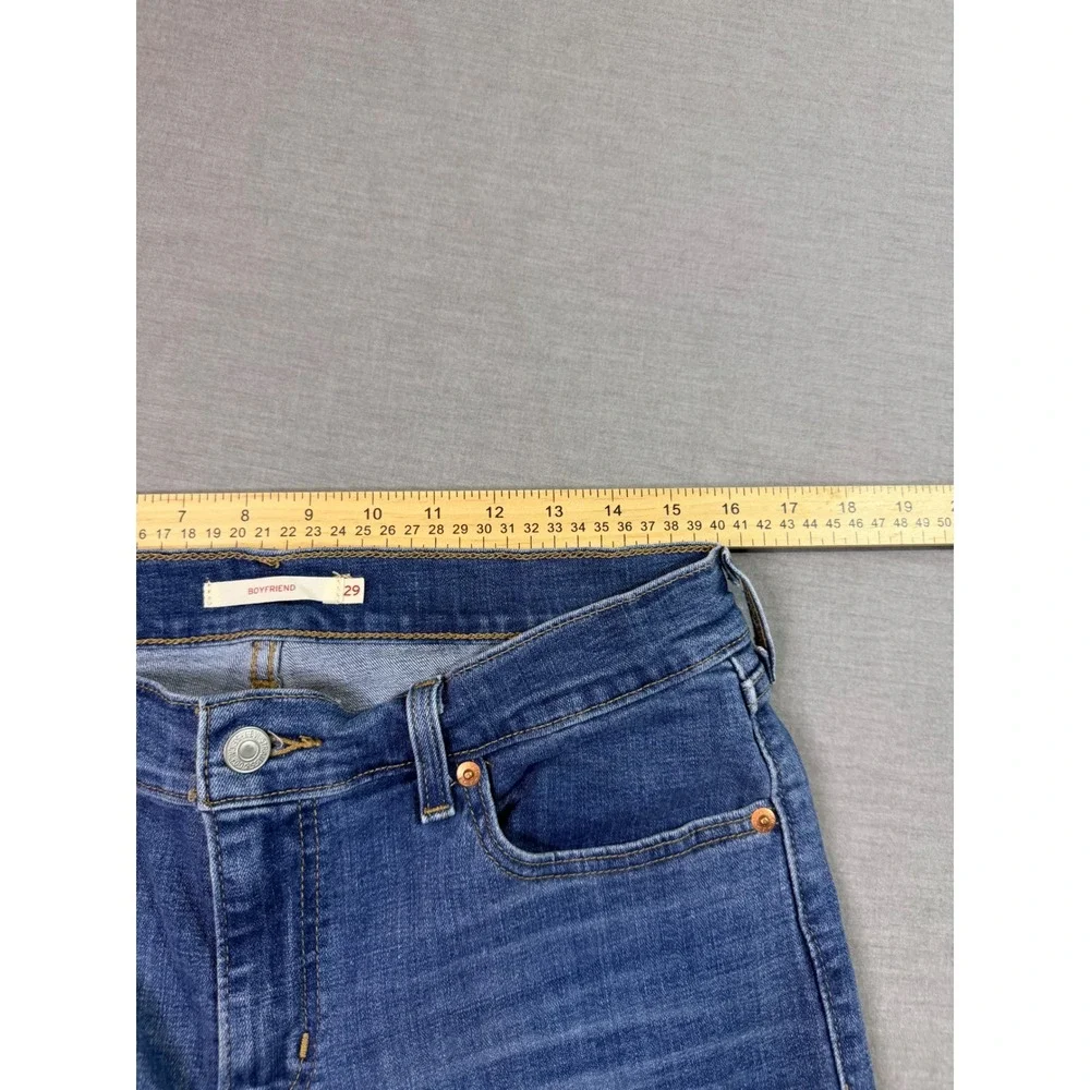 Levi's Boyfriend Jeans Womens 29‎ Blue Good Distressed Ripped Denim 19887-0266